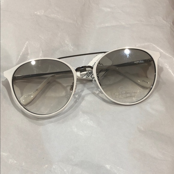 Jessica Simpson j5564 white silver wire frame brow bar smoke lens sunglasses new main image 5
